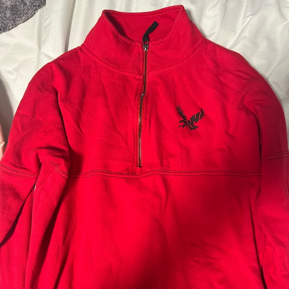 Red Half-Zip Sweater
